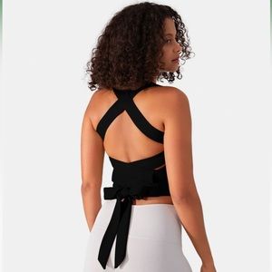 HALARA Cloudful Air Fabric Backless Criss-cross Cropped Tank, Size Large, NWT!